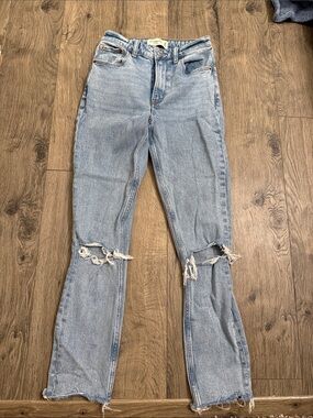 Abercrombie&Fitch Skinny High Rise Light Blue Distressed High-Rise Women's Jeans
